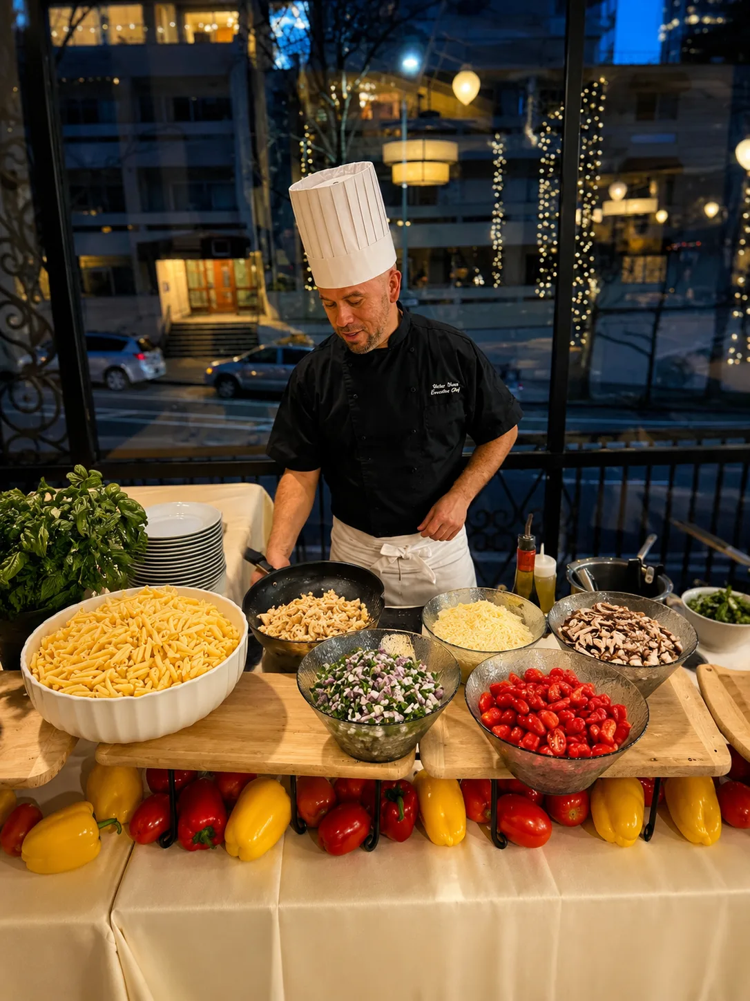 Live culinary service by Chef Nava