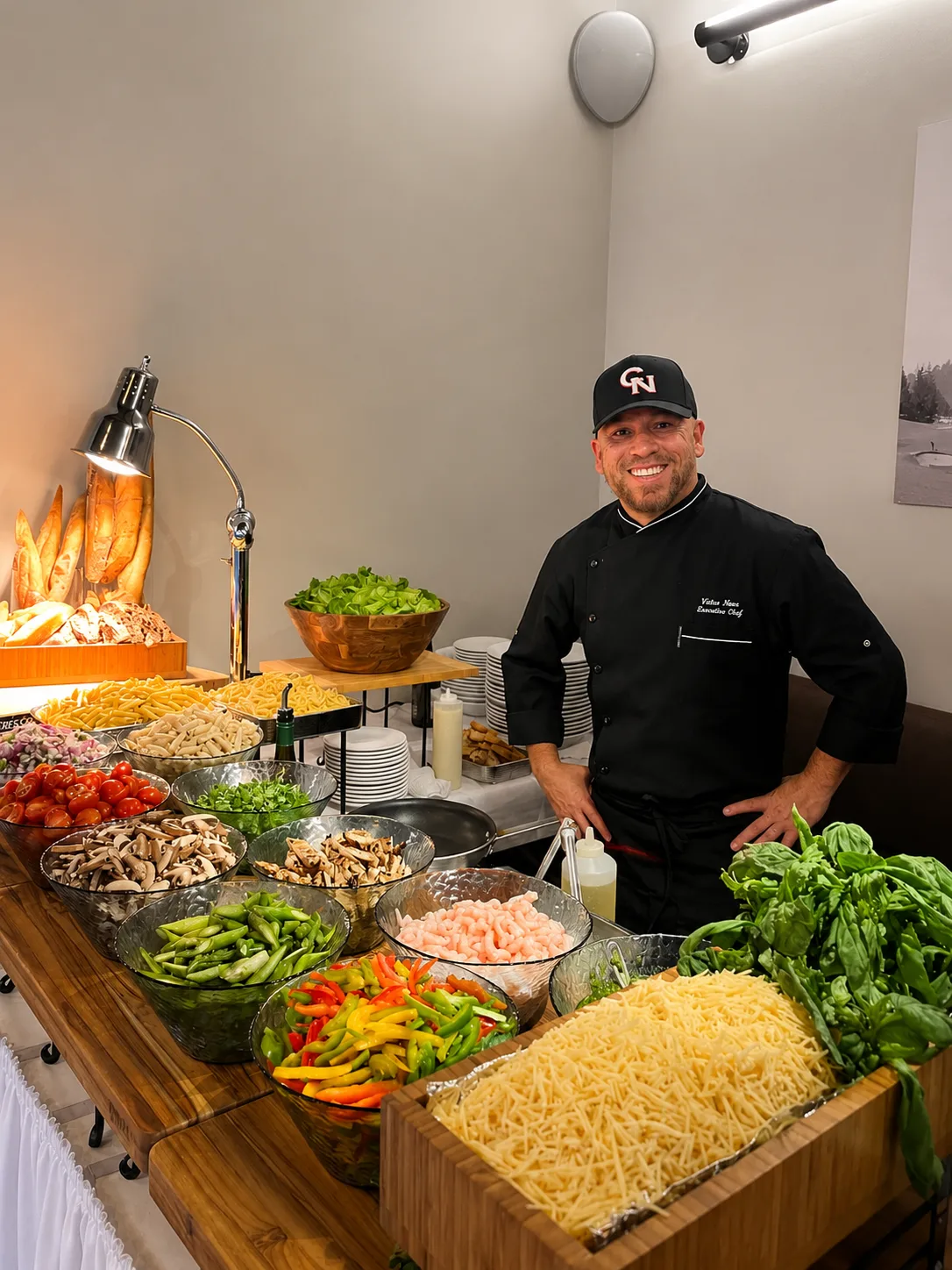 Chef Nava cooking in front of guests