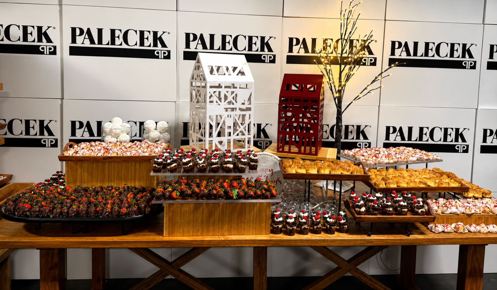 Chef Nava dessert display at the Palecek open house