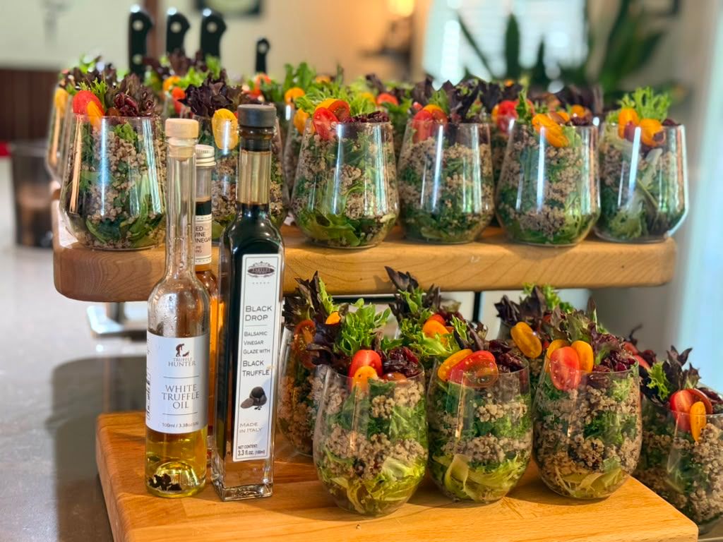 Chef Nava culinary presentation at the Palecek open house